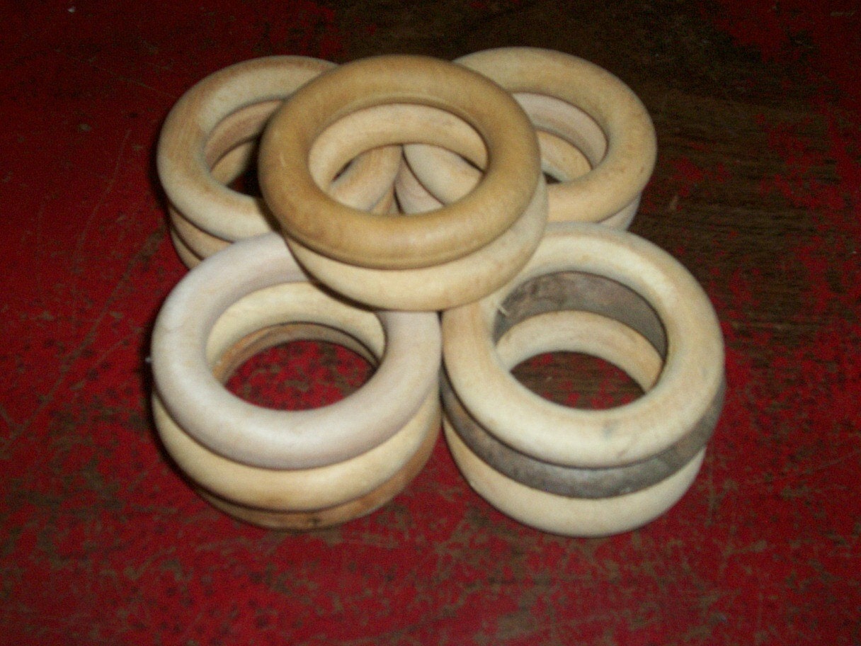 Vintage Wooden Rings lot wood craft drape hanger