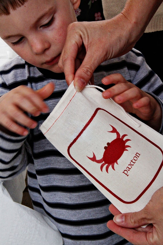Items similar to NEW Personalized Crab Gift/Favor Bags includes 8 bags
