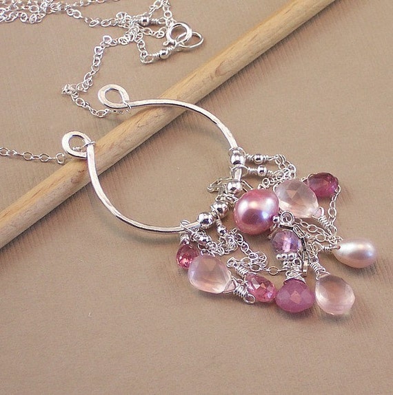 SALE Victoria Justice Lucky Charms Pink Gemstones Necklace