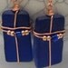 Recycled glass cobalt blue vintage old glass earrings.