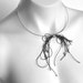 minimal necklace, rubber jewelry, designer rubber necklace, minimal jewelry, modern jewelry, black and silver, summer fashion