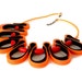 neon orange necklace, contemporary design, tangerine tango, urban jewelry, geometric fashion, flame colors