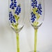 Champagne Flutes Hand Painted - Bluebonnets - set of 2