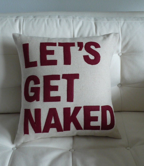 Let S Get Naked Playful 16in 41cm Sq Appliqued Pillow
