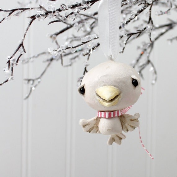 paper clay christmas ornament christmas decor brown bird paper clay christmas ornament christmas decor brown bird