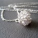 Modern Dandelion Sterling Silver Necklace Handmade - Simple elegant wire ball - Handmade by CuteJewels