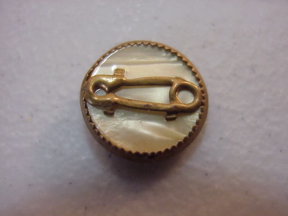 vintage Baby Diaper Pin Button Brass Stamping Bezel Set