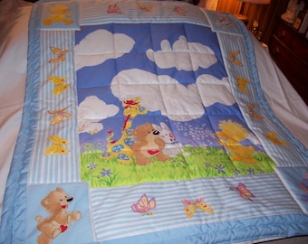 Handmade Baby Little Suzy's Zoo Characters Cotton Baby/Toddler Quilt-NEWLY MADE 2017