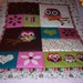 Handmade Baby Beautiful Owls and Hearts Cotton Baby/Toddler Quilt - Newly Made2012