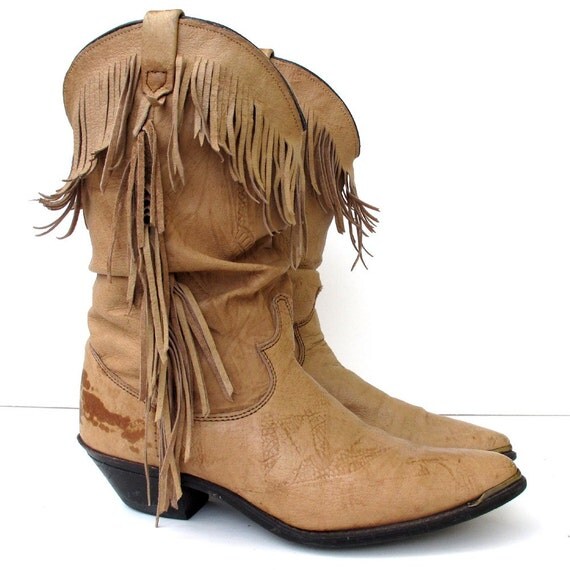 ViNtAgE Fringe Cowboy Boots 7.5 worn in rock and roll