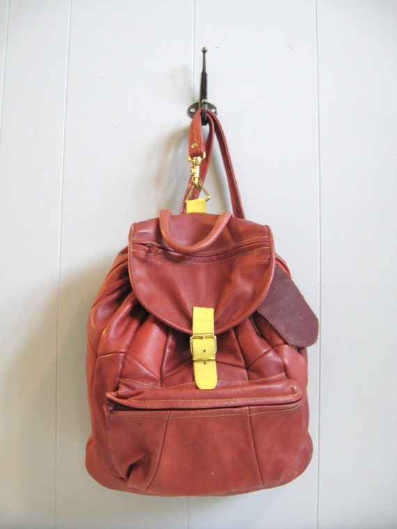 Vintage VALENTINO LEATHER Boho BACKPACK Bag by fabulousmessvintage