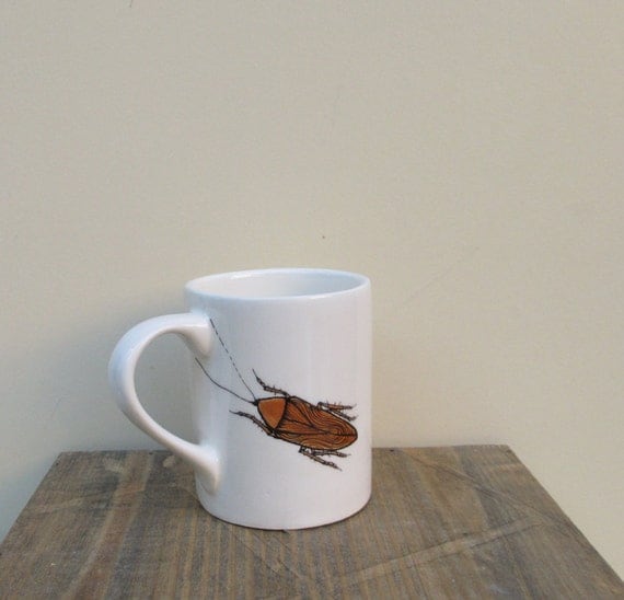 Ceramic cockroach insect cup coffee mug for co by catherinereece