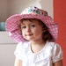 Summer Sun Hat for Babies, Reversible Cotton, with Flowers and Polka Dots