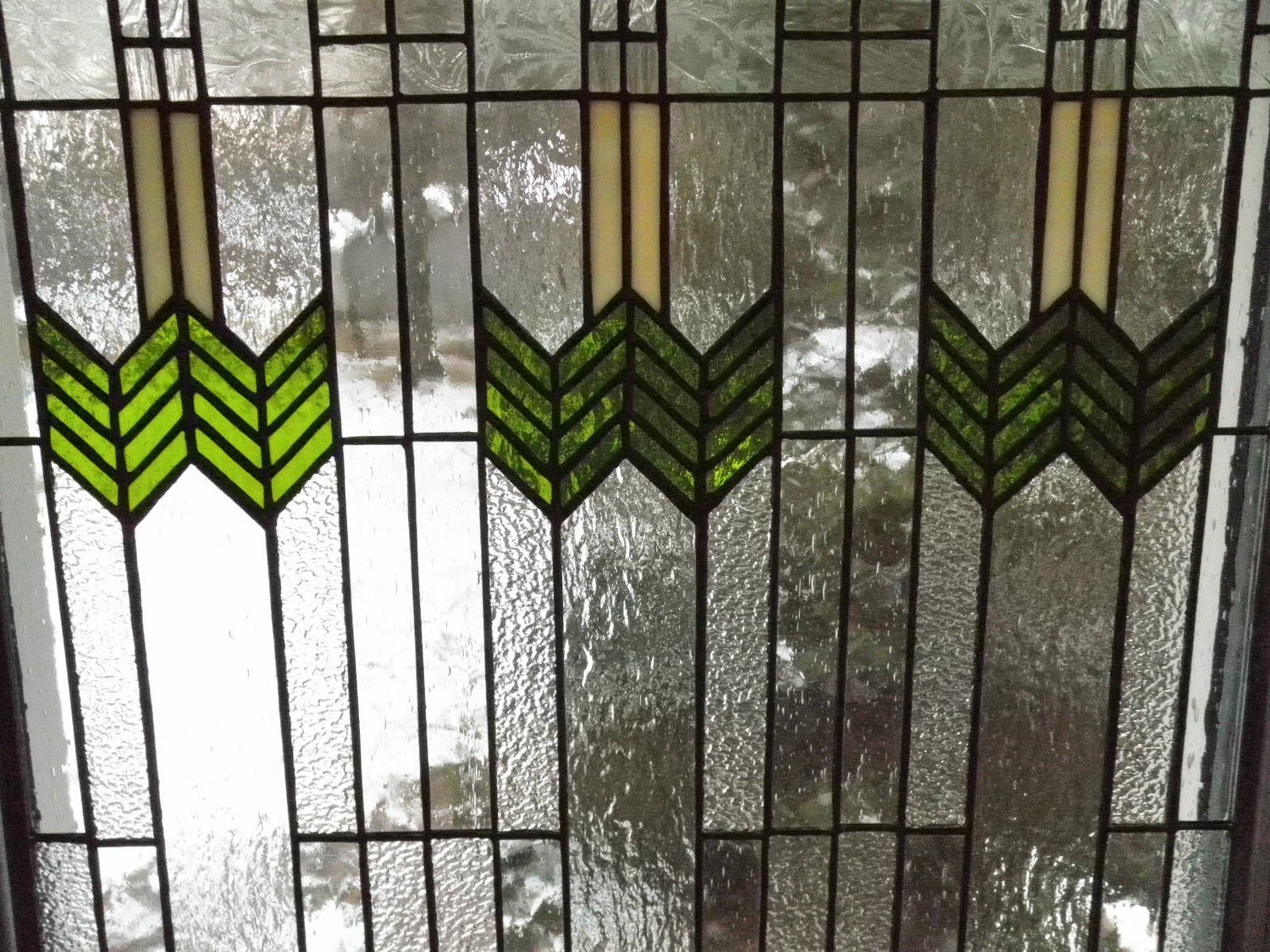 Large Prairie Style Stained Glass Panel