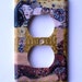 Klimt on a handpainted background- A romantic MIXED MEDIA single outlet plate (made to order/ C-k)