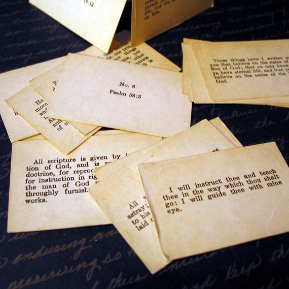 Vintage Scripture Memory Cards Set of 20