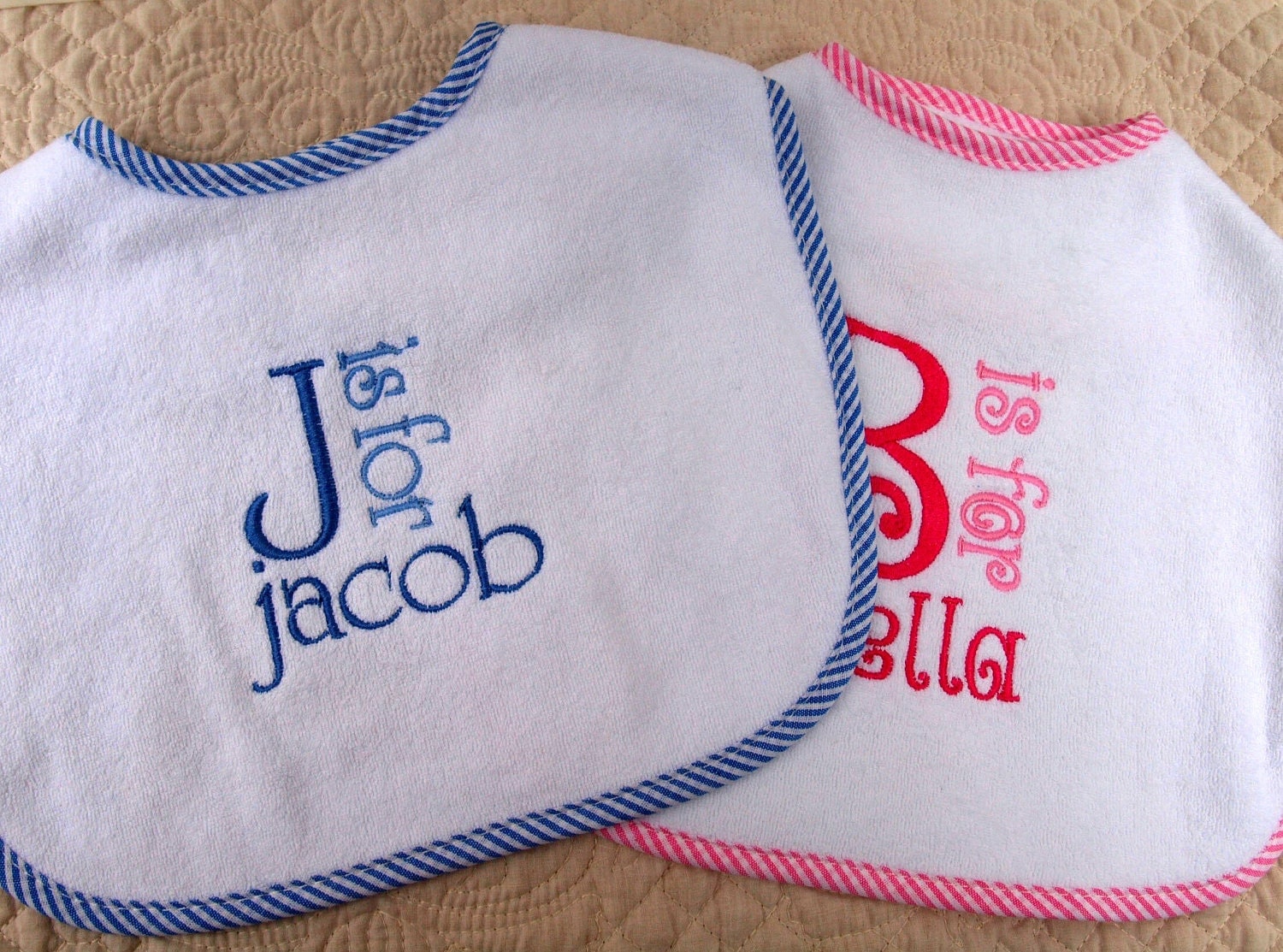 Custom Boutique Monogrammed Personalized Terry Cloth Baby Bib