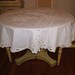 Vintage White Cutwork Round Tablecloth 67 Inches Round