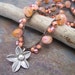 Bliss Boho Beaded Crochet Necklace, Thai Silver Lily, and Pink and Peach Sherbert Czech Glass Beads