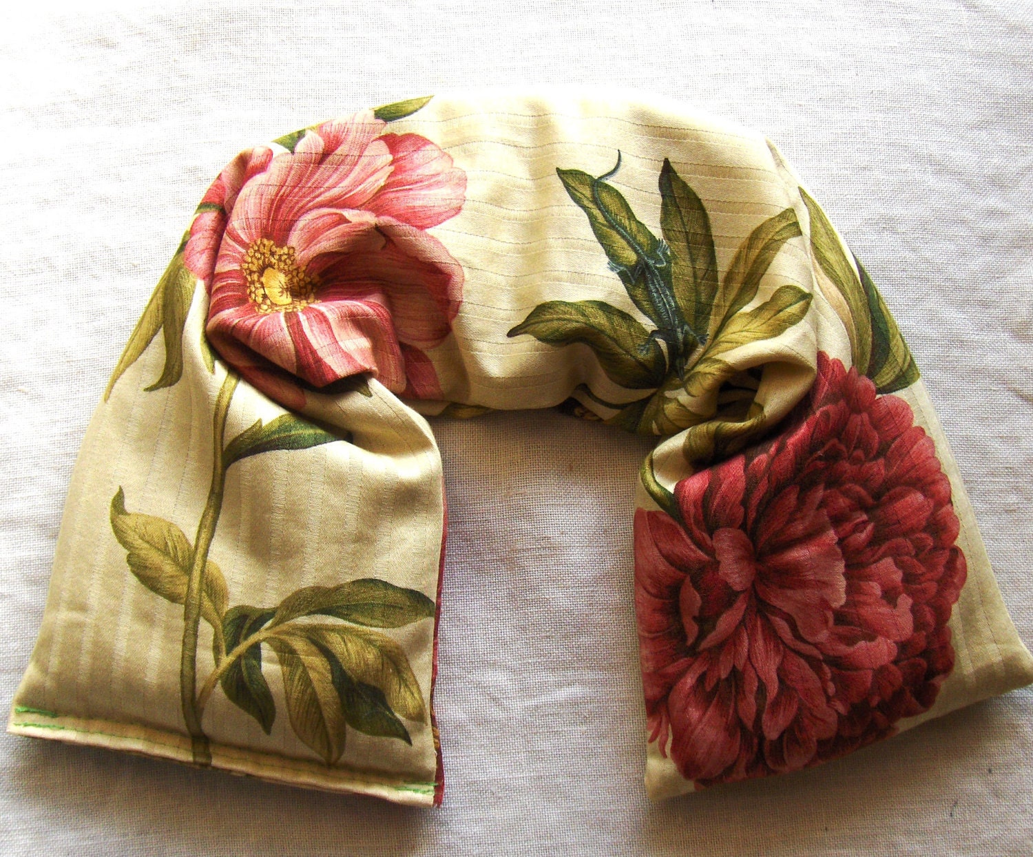 Flax Microwavable Pillow Flax seed pillows Neck Wrap Tan