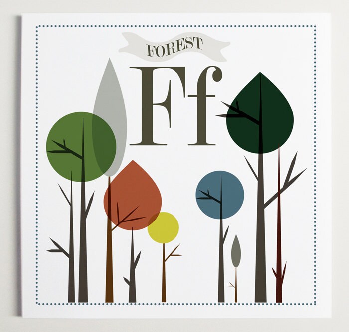 ff is for forest alphabet print by modernpop