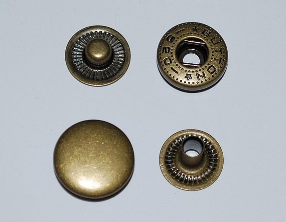 Items similar to 20 sets of 15mm Antique Brass Snap Fasteners - Style ...