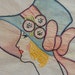 On Reserve for SeaShack: Exceptional 1920s Tinted Dresser Scarf with a Beautiful Blond Lady Wearing a Cloche Hat