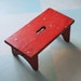 On Reserve for cottagecollection: Rustic Wooden Foot Stool with Red Paint