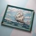Large Framed Paint By Number Clipper Ship Painting, a Sailing Vessel on the High Seas