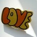 1960s hippie mod clip note holder / retro school supplies / vintage desk message clip recipe card clip business card holder