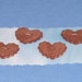 Ceramic Buttons - Four Ruffled Hearts - Plum Brown - Stoneware Ceramics Pottery