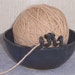 Yarn bowl Holder Indigo Blue Stoneware Wheel thrown Ceramics Pottery