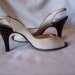 Vintage 1950s Peep Toe Sling Back I Miller 7.5M