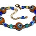 Star of David Polymer Clay handmade Beads Canework Beaded Bracelet Jewelry Bat Mitzvah Gift Judaica Adjustable Blue Gold