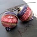 Purple Drops -Lampwork Glass on Oxidized Sterling Silver Earrings