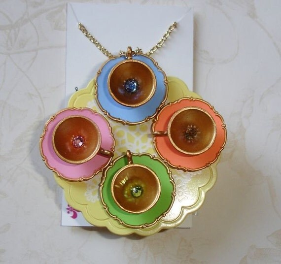 Alice in Wonderland Tea cup ring with bling by LoveYourBling