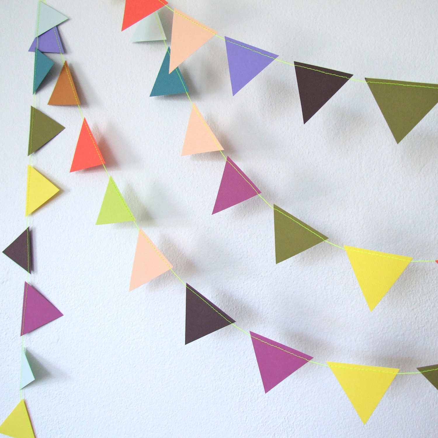 paper garland bunting triangles multi color tutti by lejeune