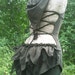 Reserved for Sophia...Organic Cotton Forest Green Backless Hoodie Top with Deep Forest Leafy Lace Bustle