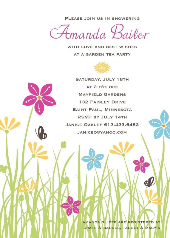 Items similar to Garden Party - Custom Party Invitation. Option to ...