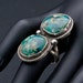 Native American Ring Big Navajo Variscite Sterling Double Stone Ring sz 71/2