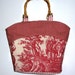 CLEARANCE Red and Cream Toile Handbag