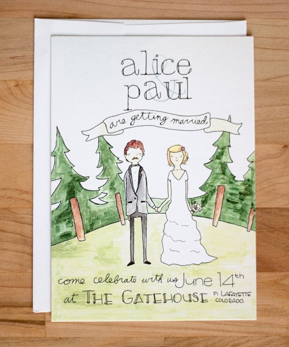 Hand Drawn Wedding Invitations 5