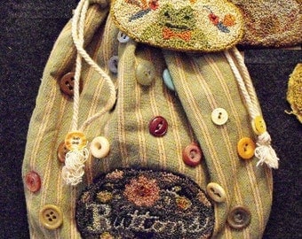 Buttons Punchneedle Embroidery Pattern
