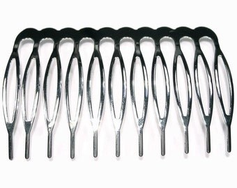 6 Metal Hair Combs, Premium - 60mm (2 3/8 inch)