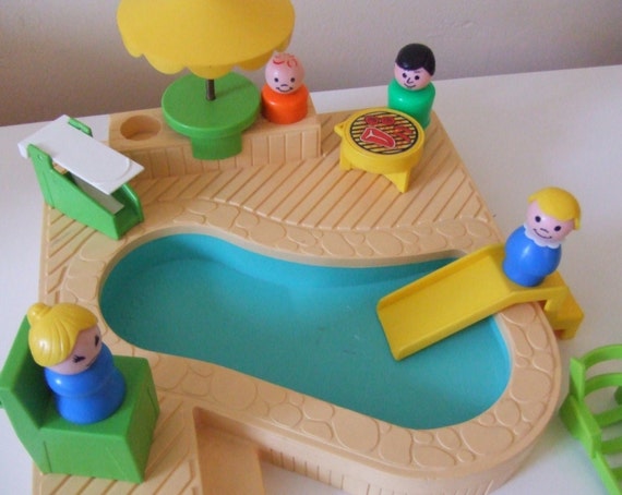 Vintage FISHER PRICE Little People Swimming Pool playset No.