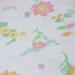 Vintage Full Flat Sheet Pastel Pink Yellow Orange Flowers Bed Reclaimed Linens Bedding
