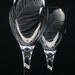 Peacock Feathers . 2 White Wine Glasses . Hand Engraved Crystal Glass