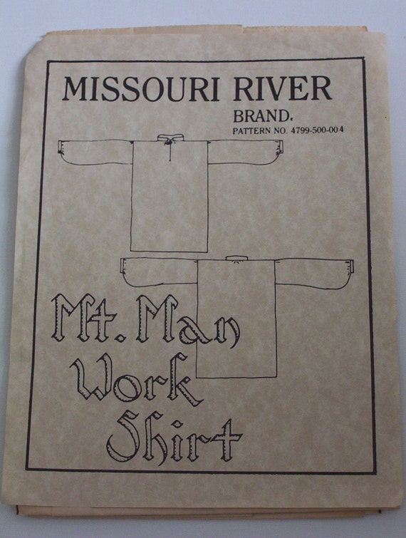 Missouri River Mt. Man Work Shirt Pattern Folkwear Size S M L
