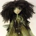 WITCH BAT soft ball jointed doll with fluffy pet