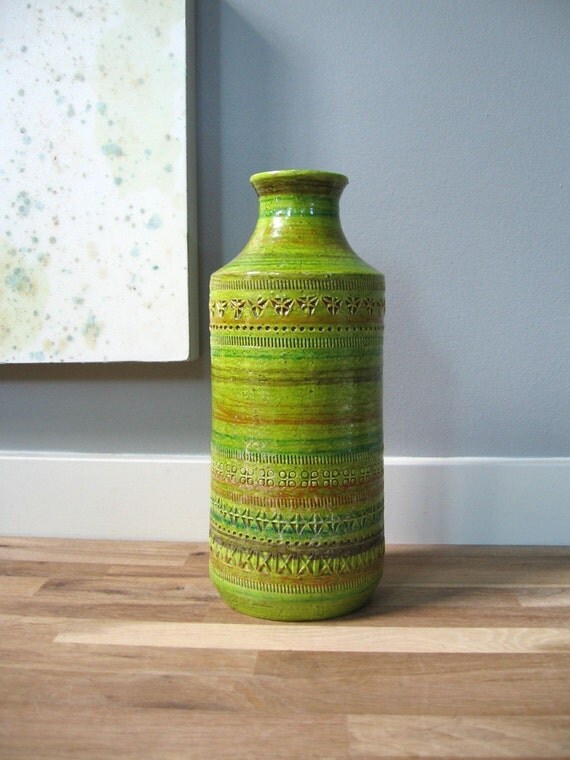 Mod Green Rosenthal Netter Mid Century Vase
